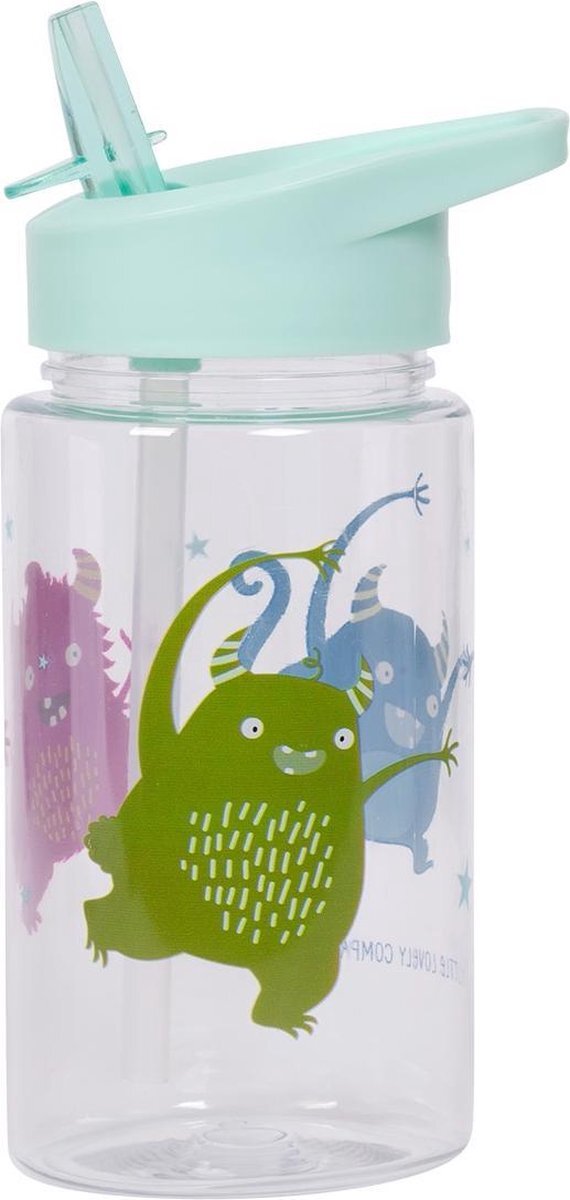 A Little Lovely Company drinkfles Monsters junior 450 ml mint/transparant blauw, Mint