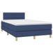 vidaXL Boxspringbed met matras, stof, blauw, 90x200 cm