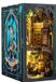 CuteBee Book Nook - Modélisme - Puzzle 3D en bois - Kit de bricolage pour adultes et adultes - Butée de livre - Support de livre - Salle commune sombre