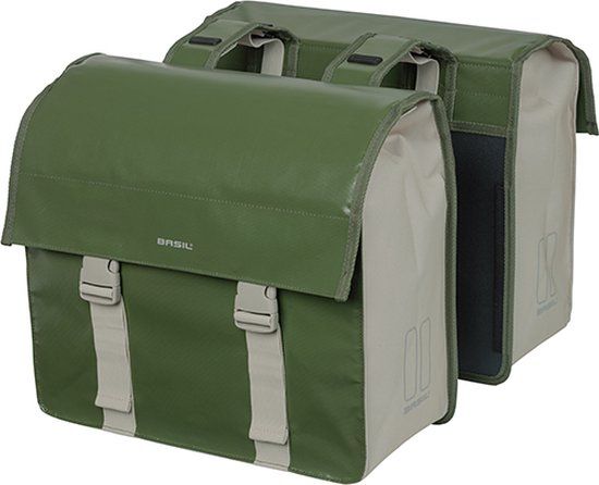 Basil Urban Load Double Pannier - 48-53 Liter - Mosgroen - 100% Polyester - Waterafstotend