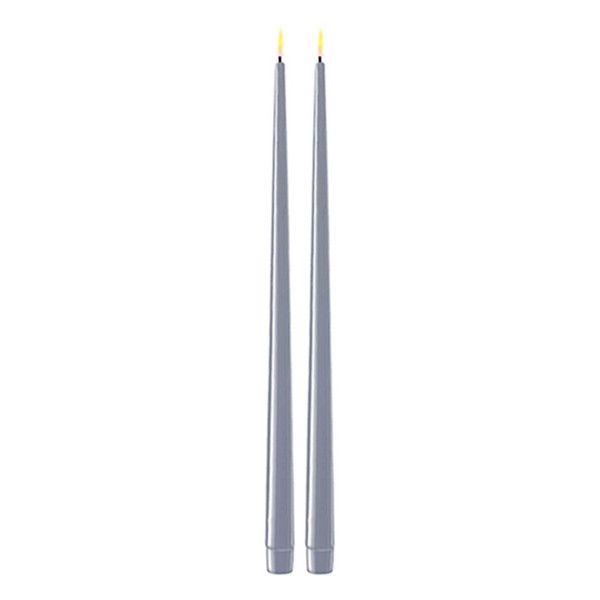 LED Dinner Candle 28 cm - Dust Blue - 2-Pack - Deluxe HomeArt