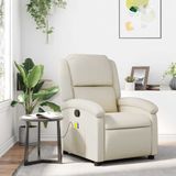 vidaXL Fauteuil de massage en similicuir crème