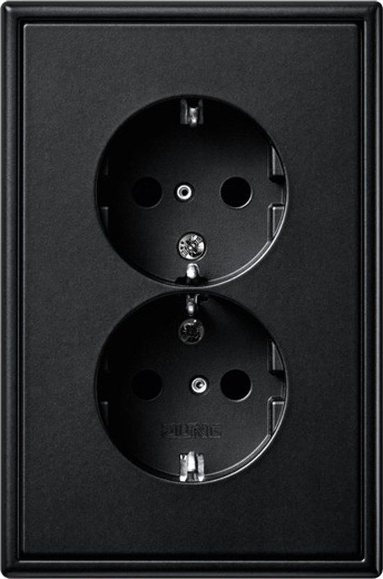 Jung LS990 Dubbele Stopcontactuitgang Matt Zwart