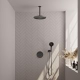 Brauer Gunmetal Edition Thermostatische Regendoucheset Inbouw - Hoofddouche 30 cm - 3 Weg - Handdouche Rond 3 Standen - Doucheslang - Wandaansluitbocht - Gunmetal