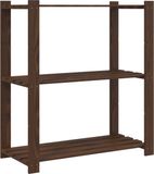 vidaXL Opbergrek 3-laags 80x38x90 cm massief grenenhout bruin
