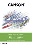 Canson Papier à dessin Graduate 160gr A3 Blanc vif | 5 pièces