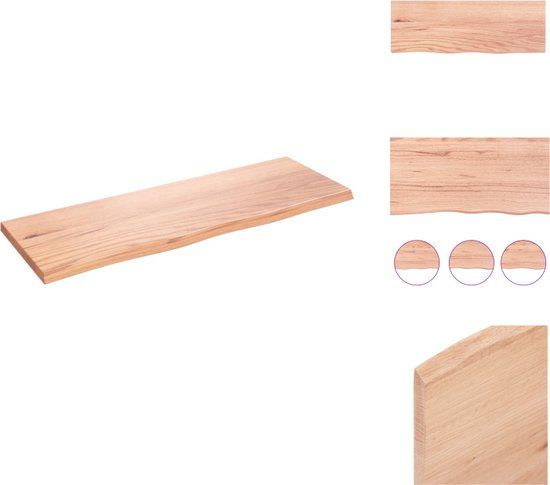 vidaXL Wandschap 80x30x2 cm Massief Eikenhout Lichtbruin