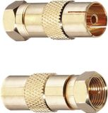 Oehlbach 4402 F-Coax-adapter Verguld Aansluitingen: F-stekker, Coax-bus IEC 2 stuk(s)