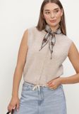 SELECTED WOMEN Slflulu Sl Button O-neck Vest Truien & vesten Dames - Sweater - Hoodie - Vest- Beige - Maat M
