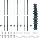 vidaXL Gaashek met palen 10 x 1,4 m PVC-Coated Staal Groen Mesh
