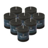 Spaas 8x Rustieke Pillarkaars 70/70 mm 25u, Zwart