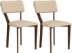 Homcom Eetkamerstoel Beige Polyester Set van 2