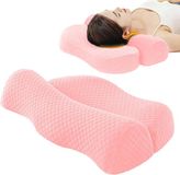 Merkloos / Sans marque Wan GmbH Nekkussen Schuimkussen - Neksteun Slapen - Optimale Ontspanning - Temperatuurregulerend Comfort - 51 x 33 x 10 cm - Roze