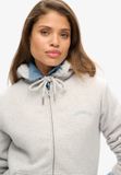 Superdry Dames Hoodie met Borgvoering en Rits - Glacier Grey Marl - UK14/EU42