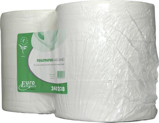 Europroducts 123toilet Jumbo toiletpapier 2-laags wit tissue 380 meter - 6 rollen