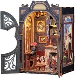 CuteBee Book Nook - Modélisme - Puzzle 3D en bois - Kit de bricolage Adultes et Adultes - Butée de livre - Support de livre - Count Cat's Study