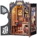 CuteBee Book Nook - Modélisme - Puzzle 3D en bois - Kit de bricolage Adultes et Adultes - Butée de livre - Support de livre - Count Cat's Study