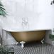 Hudson Reed Baignoire îlot demi-ronde Classique 168,5cm x 75cm - Or Métallique avec Pieds de Baignoire Blancs | Version Droite | Oxford