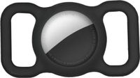Merkloos Apple AirTag Hoesje Siliconen voor Huisdieren Halsband Hond/Kat Zwart