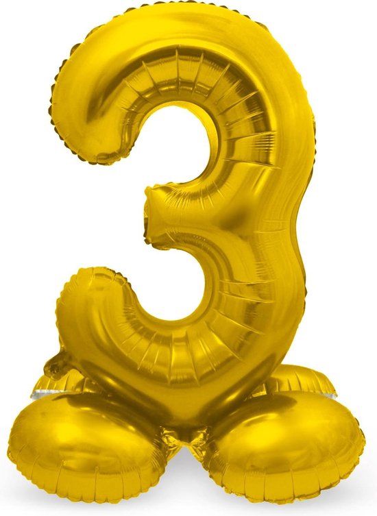 Folat - Folieballon Cijfer 3 Goud - 72 cm