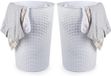 PLASTICFORTE Ronde wasmand Rotan - 2x - wit - gevlochten kunststof - 51 liter - 38 x 57 cm
