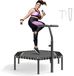 Trampoline de fitness pour adultes - Mini-trampoline/rebounder - Capacité de charge : 205 kg - Diamètre : 138,5 cm - Poignée de maintien réglable en hauteur (3 positions) - Pour entraînement en intérieur