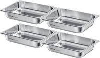VEVOR Gastronormbak 1/2 Maat Voedselcontainer Roestvrij Staal 4 Stuks 3,8l