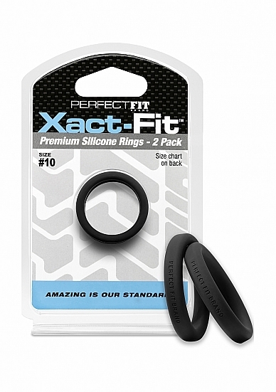 PerfectFitBrand #10 Xact-Fit Cockring 2-Pack - Black