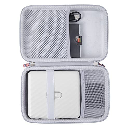 khanka Hard Travel draagtas voor Fujifilm Instax Link Wide fotoprinter, alleen tas (wit)