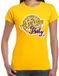 Bellatio Decorations Disco T-shirt voor dames - geel - 70s party - disco bol - Jaren 70 - themafeest L
