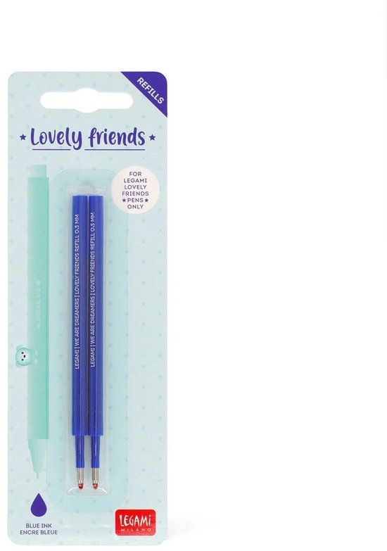 Legami Lovely friends vulling - 2 st - Blauw