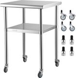 VEVOR Commerciële Roestvrijstalen Tafel 61 x 61 x 91,4 cm