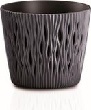 Prosperplast SANDY ROUND pot en plastique RONDE anthracite - 18,9 X 18,9 X 16,5 CM