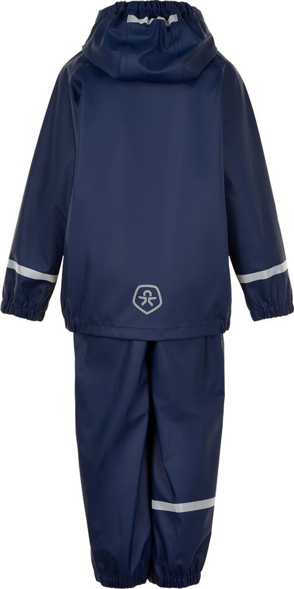 Color Kids - Regenpak set met bretels voor kinderen - Donkerblauw - maat 128cm