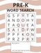 Pre-K Word Search