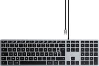 Satechi Slim W3 bedraad USB-C toetsenbord met achtergrondverlichting en QWERTY numeriek toetsenblok, Grijs