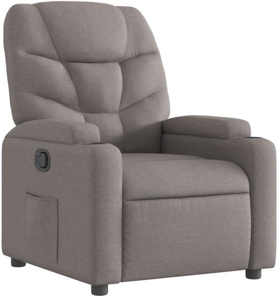 vidaXL Fauteuil verstelbaar stof taupe