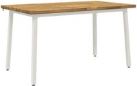 vidaXL Eettafel Massief Acaciahout 140 x 70 x 75 cm Natuurlijk en Koffie