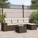 Maison Exclusive - Ensemble de jardin pour extérieur, composé de 6 pièces avec coussins, marron, en polyrotin