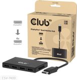 CLUB3D Quad DisplayPort™ Hub – 4 x 4K Resolution @ 30Hz, MST Support