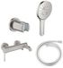 Grohe Essence New Bad-/Douchekraan - 3 standen - met handdoucheset - met doucheslang - Supersteel (RVS)