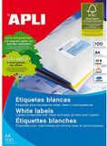 APLI 01244 printeretiket Wit A4 Laser/inkjet Permanent Rechthoek 21 cm 29,7 cm 6 cm 1200 stuk(s) 100 vel