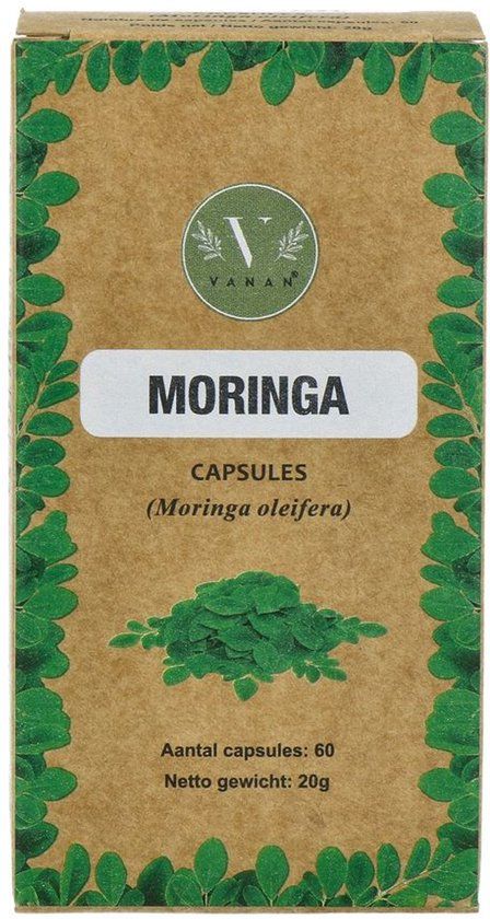 Vanan Moringa Capsules | Voedingsondersteuning & Dagelijkse Vitaliteit | Energie- & Antioxidantondersteuning | Moringa Oleifera Formule | 60 Vegan Capsules