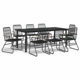 vidaXL 9-delige Tuinset PVC-rattan Zwart