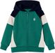 Vertbaudet pull zippé garçon à capuche colorblock vert