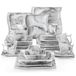MALACASA service combiné en porcelaine 36 pièces, service de table avec set d'assiettes, bol à céréales, tasse à café et soucoupe pour 6 personnes, gris marbre