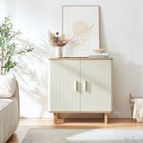 en.casa Commode Ferrersp 80x80x40 cm eikenkleurig havermout en naturel