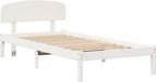 vidaXL Bedframe met hoofdeinde, wit, 80 x 200 cm, massief grenenhout