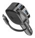 Cellularline Retractable Car Charger Headset, Universeel Zwart Sigarettenaansteker Snel opladen Auto