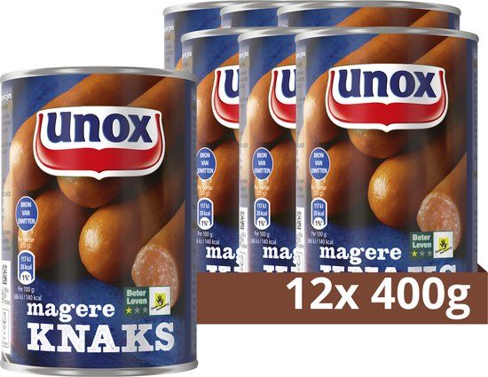 Unox Knakworst Magere Knaks - 12 x 400g - Voordeelverpakking